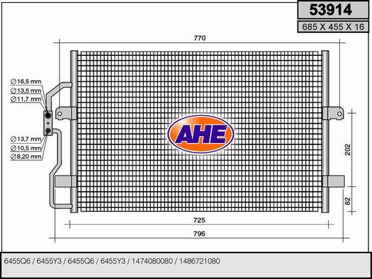 AHE 53914 - Condensatore, Climatizzatore www.autoricambi360.it