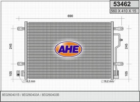 AHE 53462 - Condensatore, Climatizzatore www.autoricambi360.it