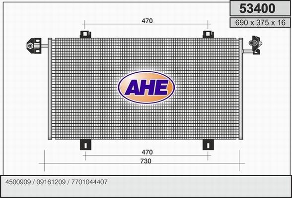 AHE 53400 - Condensatore, Climatizzatore www.autoricambi360.it