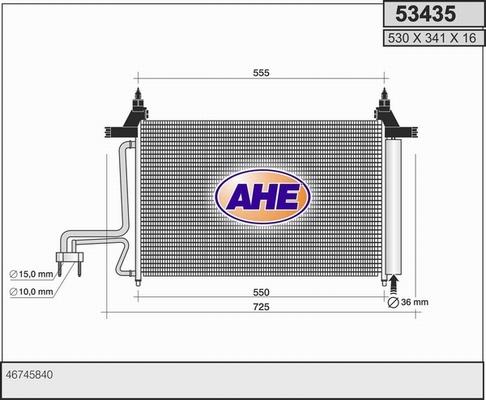 AHE 53435 - Condensatore, Climatizzatore www.autoricambi360.it