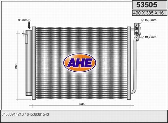 AHE 53505 - Condensatore, Climatizzatore www.autoricambi360.it