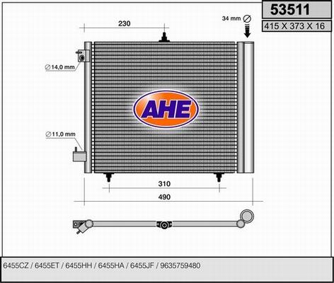 AHE 53511 - Condensatore, Climatizzatore www.autoricambi360.it