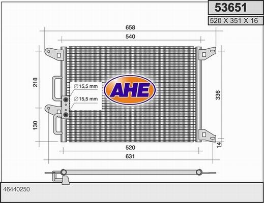 AHE 53651 - Condensatore, Climatizzatore www.autoricambi360.it