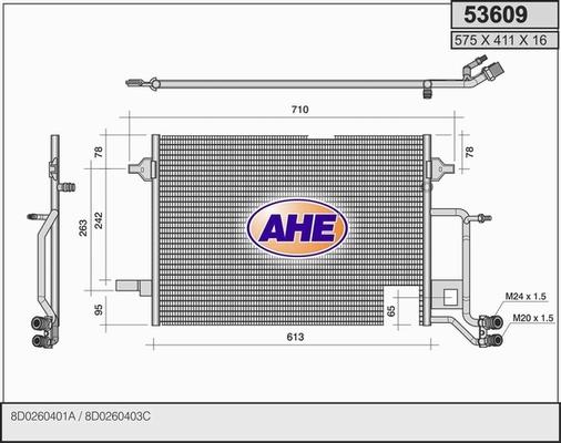 AHE 53609 - Condensatore, Climatizzatore www.autoricambi360.it