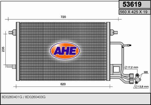 AHE 53619 - Condensatore, Climatizzatore www.autoricambi360.it