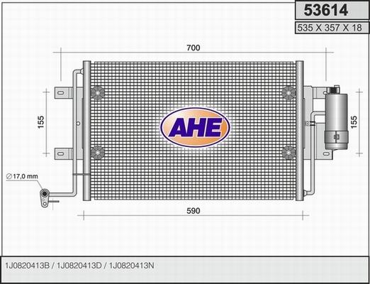 AHE 53614 - Condensatore, Climatizzatore www.autoricambi360.it