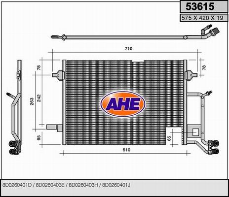 AHE 53615 - Condensatore, Climatizzatore www.autoricambi360.it