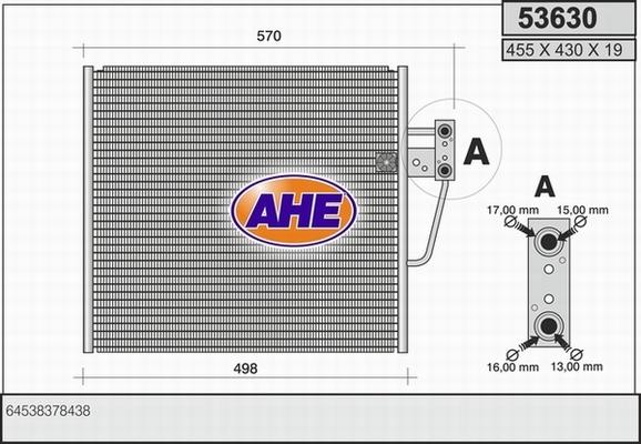 AHE 53630 - Condensatore, Climatizzatore www.autoricambi360.it