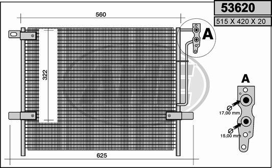 AHE 53620 - Condensatore, Climatizzatore www.autoricambi360.it