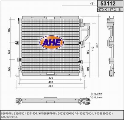 AHE 53112 - Condensatore, Climatizzatore www.autoricambi360.it