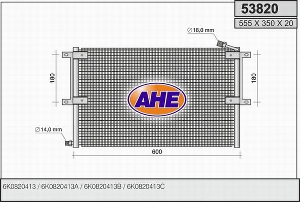 AHE 53820 - Condensatore, Climatizzatore www.autoricambi360.it