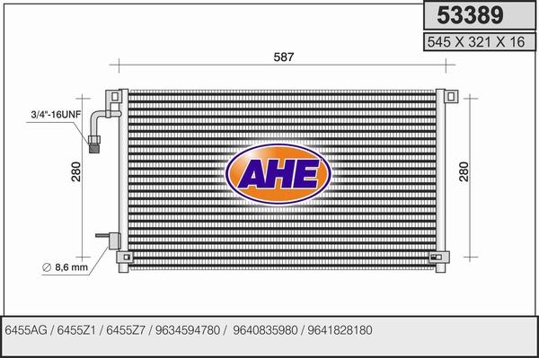 AHE 53389 - Condensatore, Climatizzatore www.autoricambi360.it