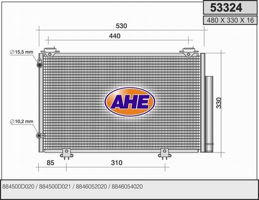 AHE 53324 - Condensatore, Climatizzatore www.autoricambi360.it