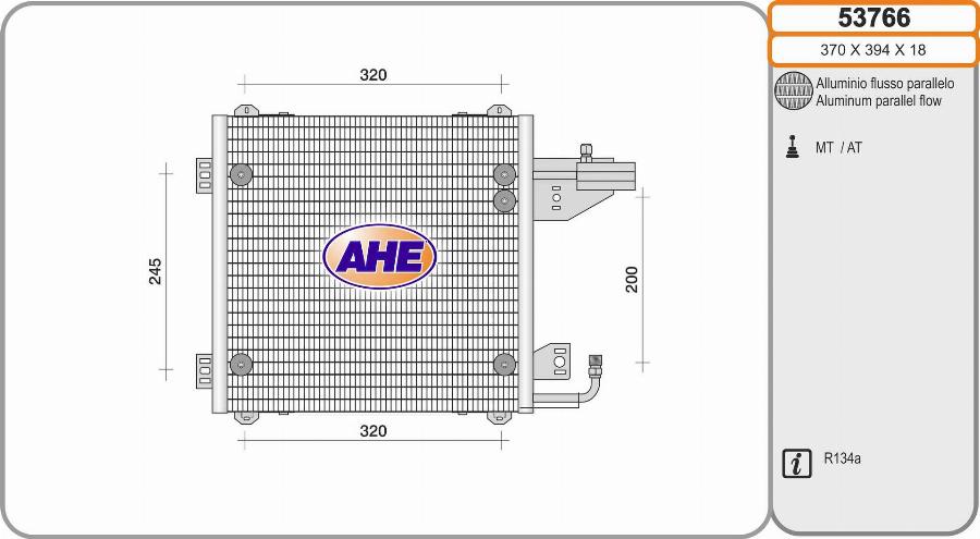 AHE 53766 - Condensatore, Climatizzatore www.autoricambi360.it