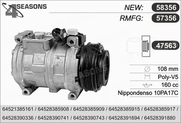 AHE 57356 - Compressore, Climatizzatore www.autoricambi360.it