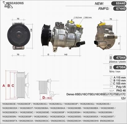AHE 68440 - Compressore, Climatizzatore www.autoricambi360.it