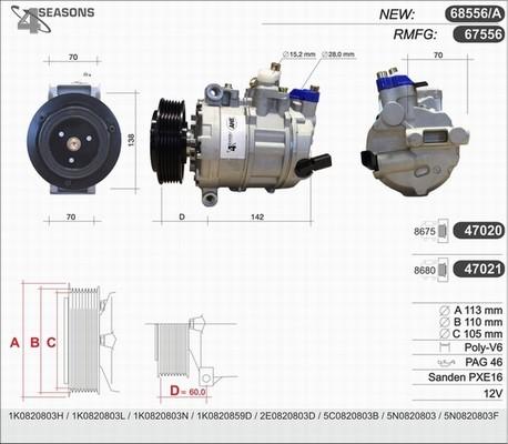 AHE 68556/A - Compressore, Climatizzatore www.autoricambi360.it