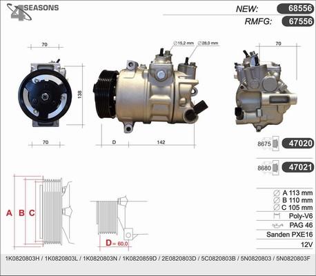 AHE 68556 - Compressore, Climatizzatore www.autoricambi360.it