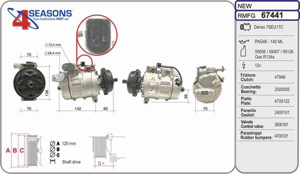 AHE 67441 - Compressore, Climatizzatore www.autoricambi360.it