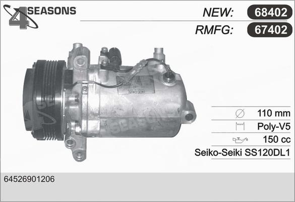 AHE 67402 - Compressore, Climatizzatore www.autoricambi360.it