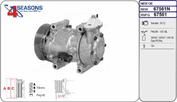 AHE 67561N - Compressore, Climatizzatore www.autoricambi360.it