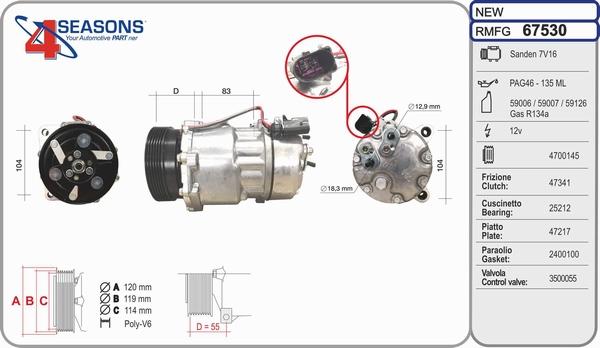 AHE 67530 - Compressore, Climatizzatore www.autoricambi360.it