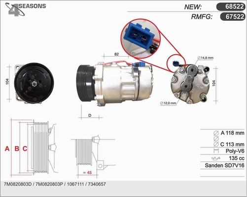 AHE 67522 - Compressore, Climatizzatore www.autoricambi360.it