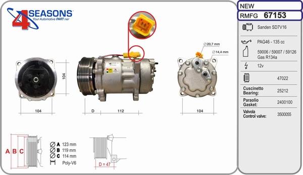AHE 67153 - Compressore, Climatizzatore www.autoricambi360.it
