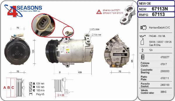 AHE 67113N - Compressore, Climatizzatore www.autoricambi360.it