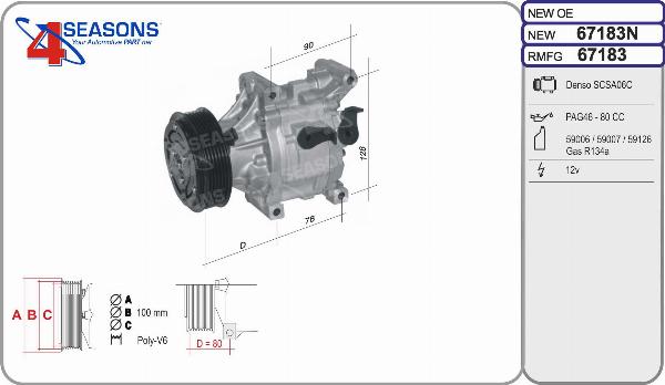 AHE 67183N - Compressore, Climatizzatore www.autoricambi360.it