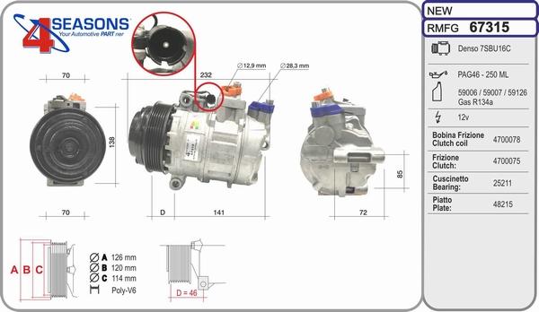 AHE 67315 - Compressore, Climatizzatore www.autoricambi360.it