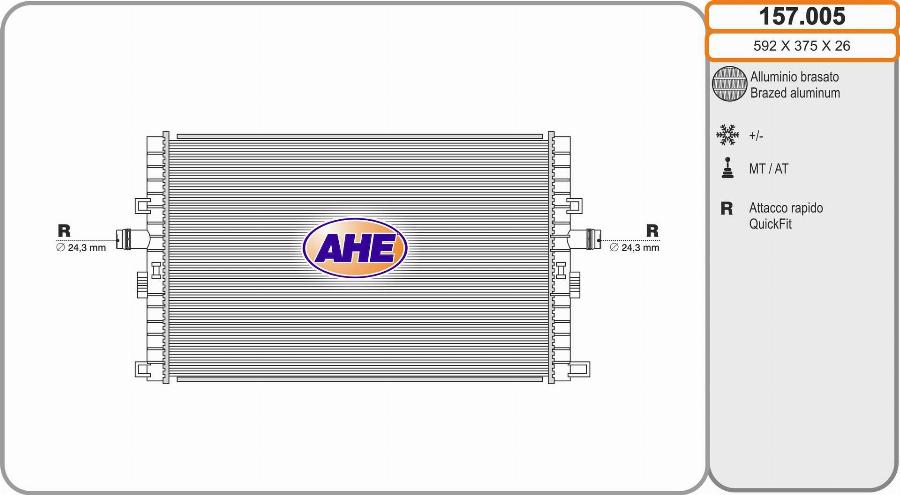 AHE 157.005 - Radiatore, Raffreddamento motore www.autoricambi360.it