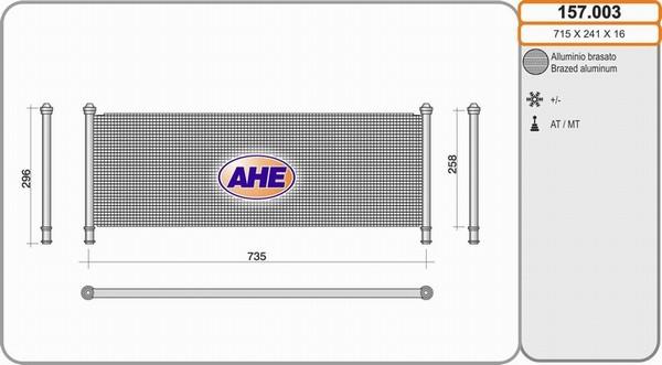 AHE 157.003 - Radiatore, Raffreddamento motore www.autoricambi360.it