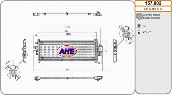 AHE 157.002 - Radiatore, Raffreddamento motore www.autoricambi360.it