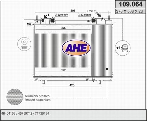 AHE 109.064 - Radiatore, Raffreddamento motore www.autoricambi360.it