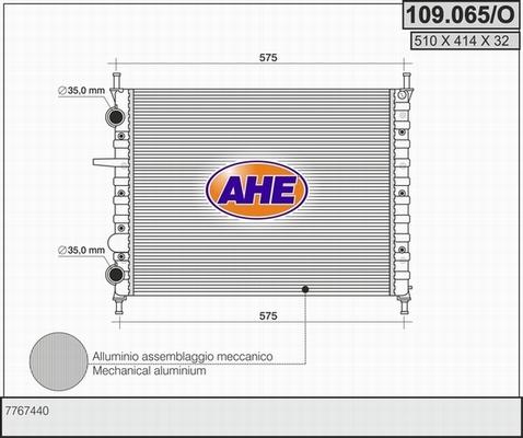AHE 109.065/O - Radiatore, Raffreddamento motore www.autoricambi360.it