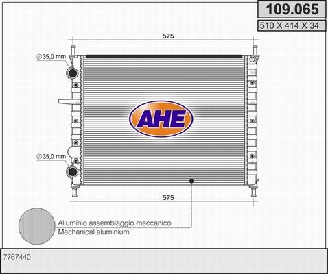 AHE 109.065 - Radiatore, Raffreddamento motore www.autoricambi360.it