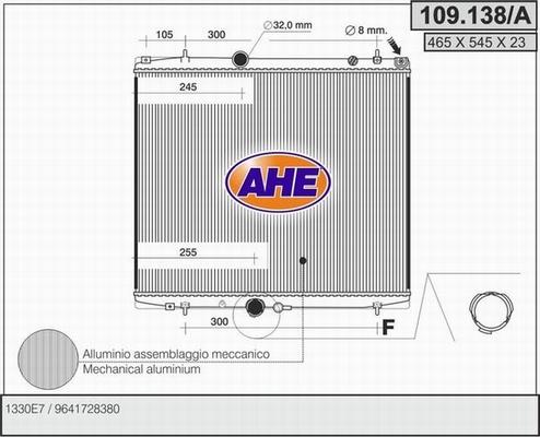 AHE 109.138/A - Radiatore, Raffreddamento motore www.autoricambi360.it