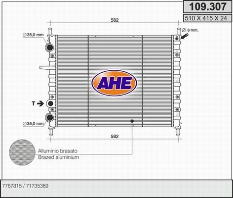AHE 109.307 - Radiatore, Raffreddamento motore www.autoricambi360.it