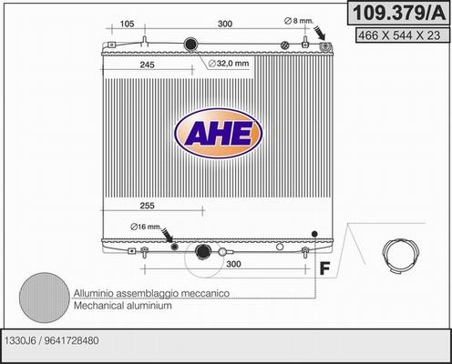 AHE 109.379/A - Radiatore, Raffreddamento motore www.autoricambi360.it