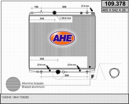 AHE 109.378 - Radiatore, Raffreddamento motore www.autoricambi360.it