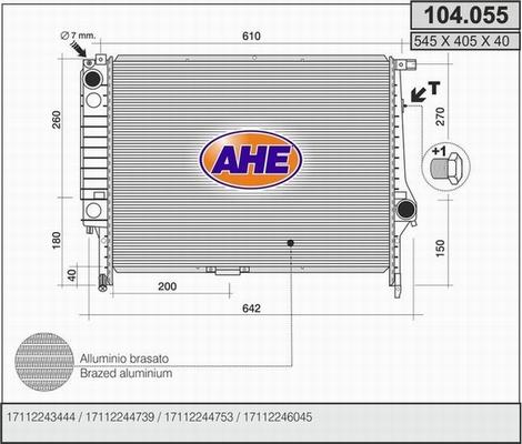 AHE 104.055 - Radiatore, Raffreddamento motore www.autoricambi360.it