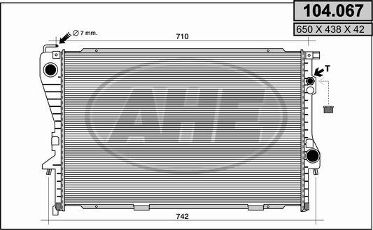 AHE 104.067 - Radiatore, Raffreddamento motore www.autoricambi360.it