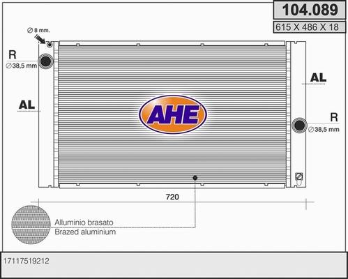 AHE 104.089 - Radiatore, Raffreddamento motore www.autoricambi360.it