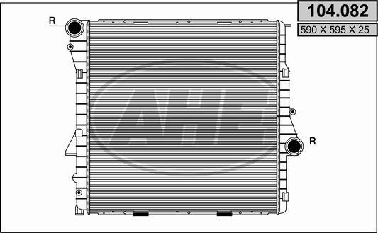 AHE 104.082 - Radiatore, Raffreddamento motore www.autoricambi360.it
