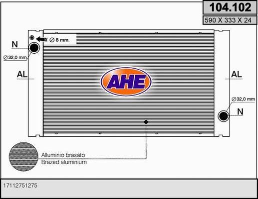 AHE 104.102 - Radiatore, Raffreddamento motore www.autoricambi360.it