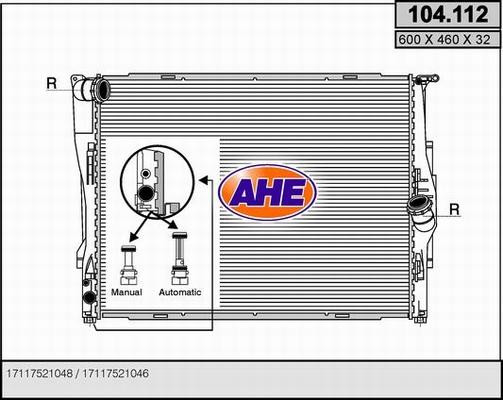 AHE 104.112 - Radiatore, Raffreddamento motore www.autoricambi360.it