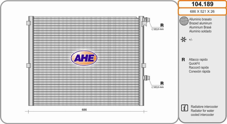 AHE 104.189 - Radiatore, Raffreddamento motore www.autoricambi360.it