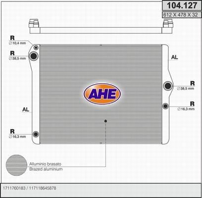 AHE 104.127 - Radiatore, Raffreddamento motore www.autoricambi360.it