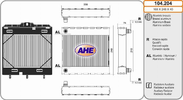 AHE 104.204 - Radiatore, Raffreddamento motore www.autoricambi360.it